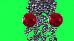 3d illustration - Abstract metal Metaball on green screen