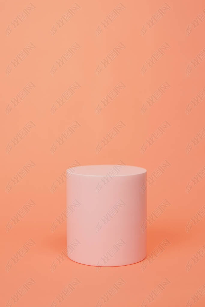 product platform arrangement in pink pastel color in minimalist style. trendy display layout with an