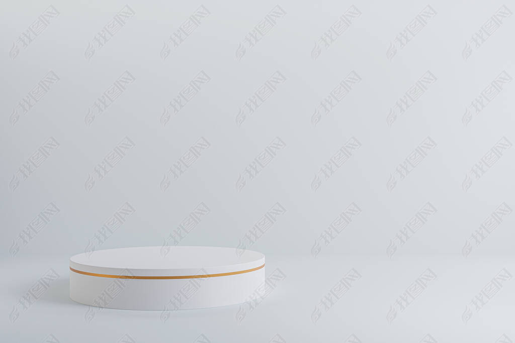 white podium minimal on white color background, Display for cosmetic perfume fashion natural product
