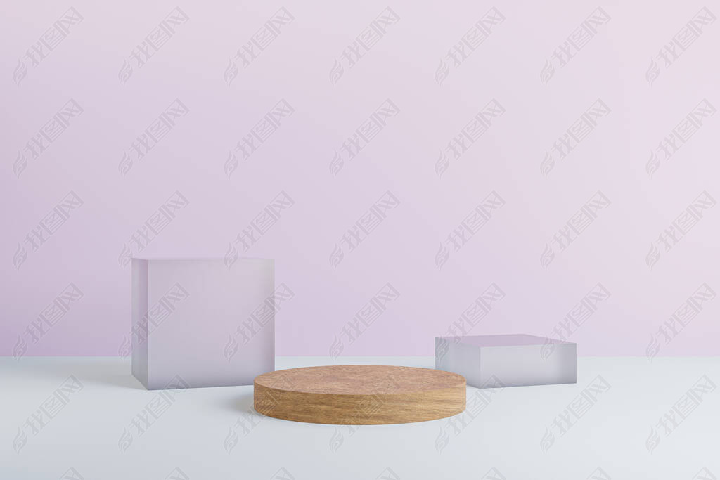 Wood podium minimal on Black color background, Display for cosmetic perfume fashion natural product,