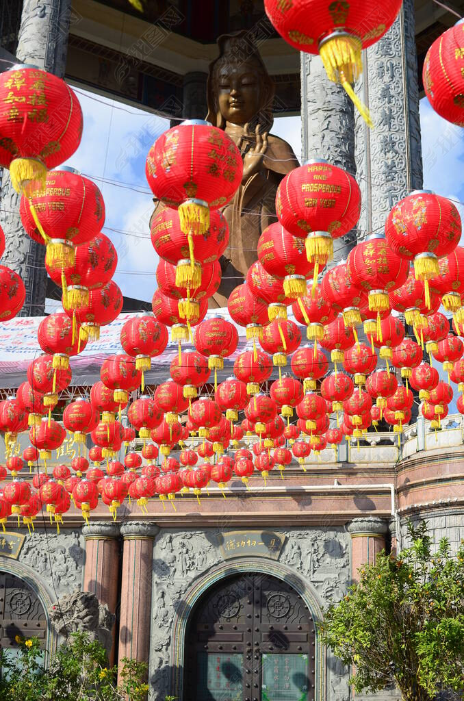 Chinese red lantern festival Happy Lunar Chinese New year. Celebrate chinese culture red golden lant
