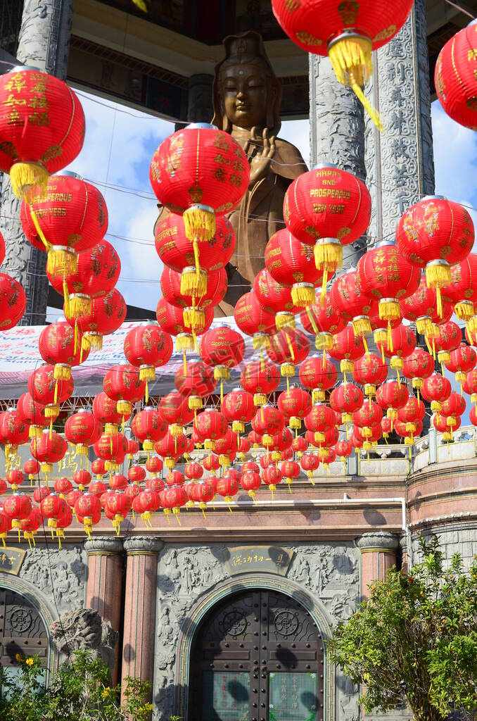 Chinese red lantern festival Happy Lunar Chinese New year. Celebrate chinese culture red golden lant