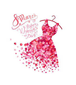 妇女节快乐 ！3 月 8 日假期。连衣裙