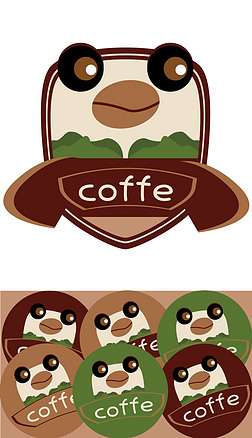 咖啡logo猫头鹰卡通logo