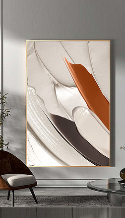 现代抽象立体手绘油画肌理客厅玄关装饰画4
