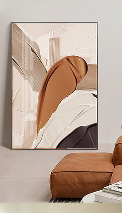 现代抽象立体手绘油画肌理客厅玄关装饰画7