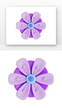 花立体3D紫色花朵