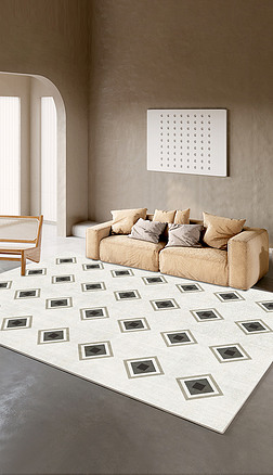 法式黑石公寓轻奢复古客厅卧室摩登高级感地毯