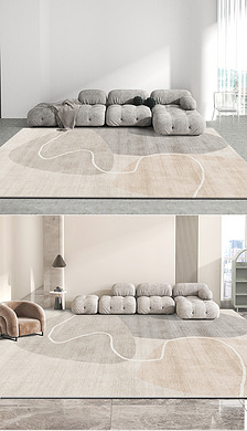 现代简约ins风轻奢高级几何客厅卧室地毯地垫