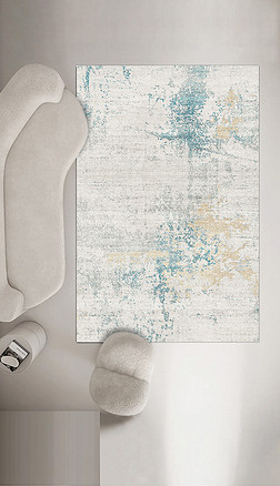现代简约抽象水墨几何条纹复古客厅卧室地毯地垫