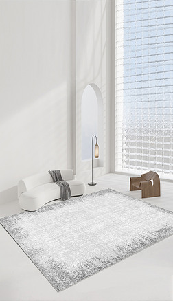 现代简约轻奢抽象水墨条纹客厅地毯地垫图案设计