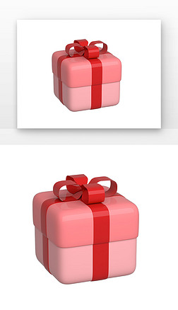 C4D红色系礼物礼盒3D元素