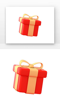 C4D新年礼物盒新春红色喜庆礼物盒