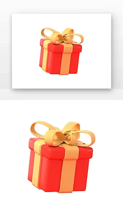 C4D新年礼物盒红色喜庆礼物盒