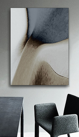 磨砂做旧岁月の痕迹抽象蓝褐混色北欧装饰画