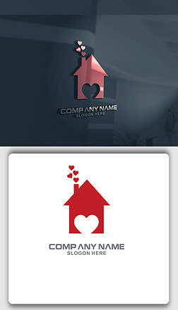 爱心房屋logo