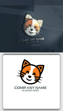 卡通小猫图案logo