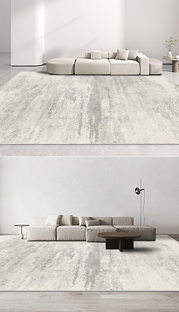 现代灰色简约轻奢几何创意条纹客厅地毯地垫