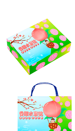原创水蜜桃包装盒水果礼盒包装设计