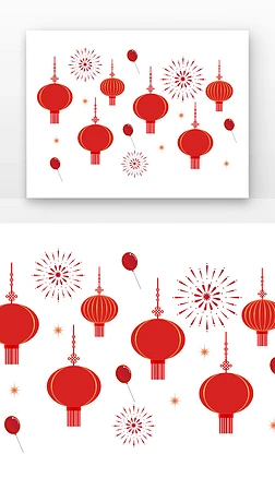 红色烟花星星气球中国结国庆吊饰灯笼