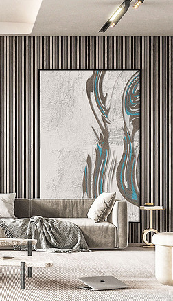 现代抽象镂空线条玄关画客厅背景落地画