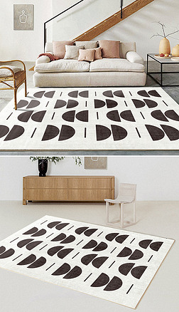 现代简约ins风几何条纹艺术地毯地垫图案设计