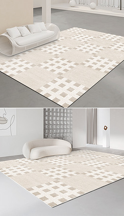 现代简约几何极简艺术侘寂风地毯地垫设计