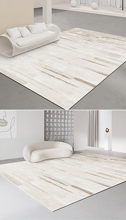 现代简约抽象几何侘寂风地毯地垫图案设计