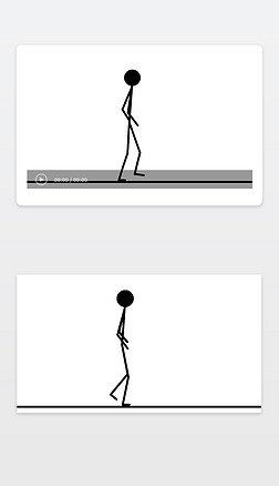 一个形变补间制作的火柴人走路