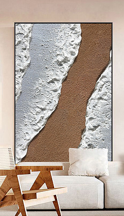 高级感现代北欧侘寂风抽象肌理玄关走廊装饰画