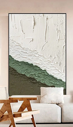 现代抽象立体海浪油画客厅玄关装饰画