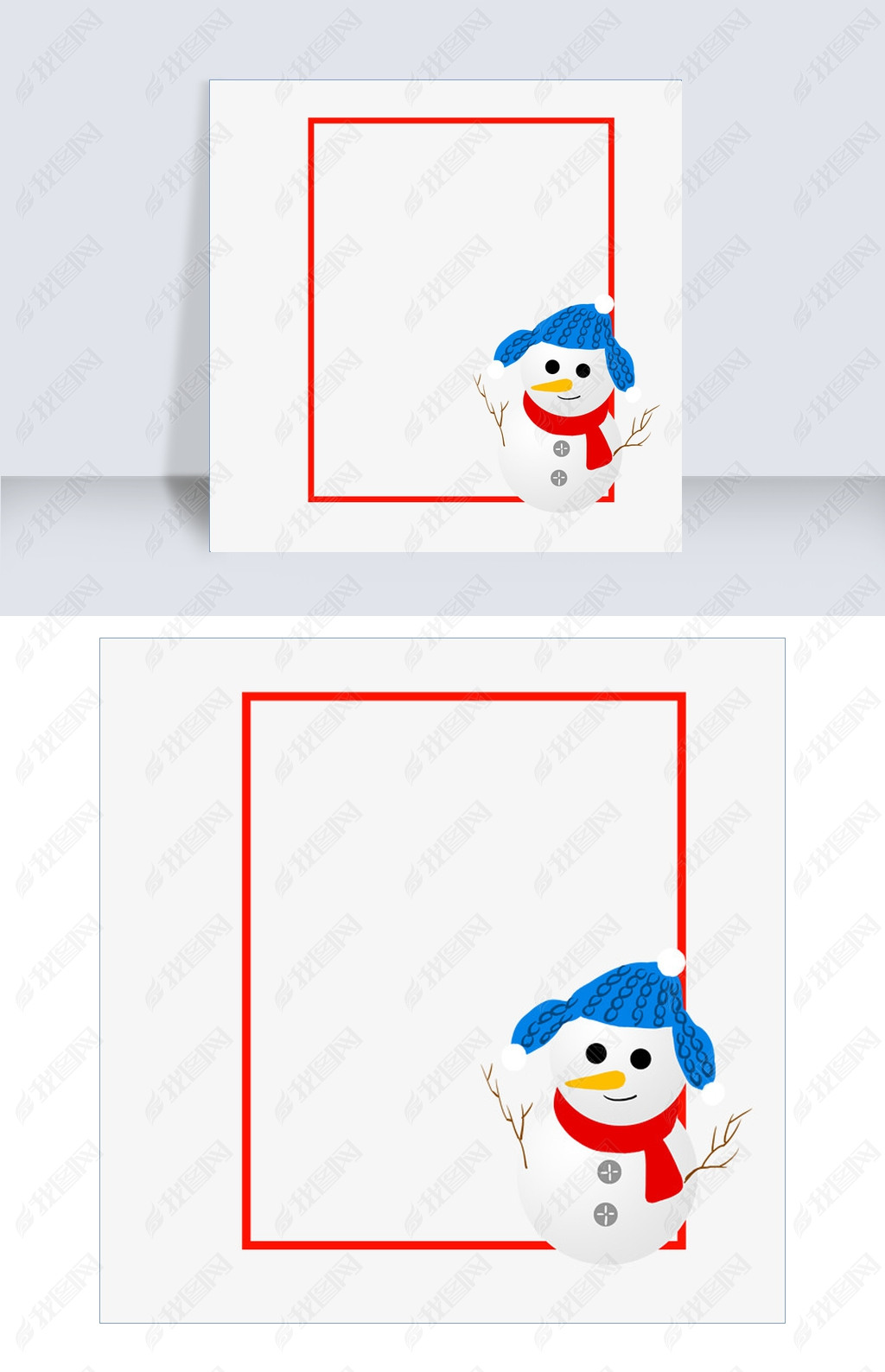 大雪雪人冬季边框