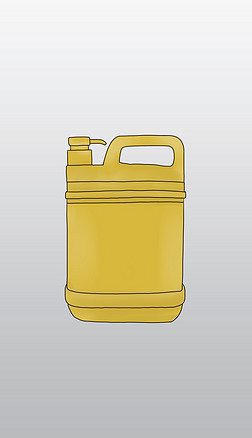 洗洁精黄瓶卡通插画写实透明背景