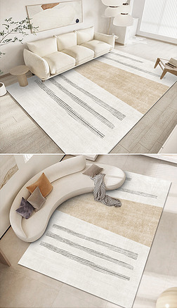 现代简约几何条纹艺术地毯地垫图案设计