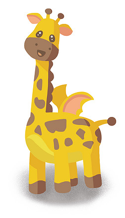 免抠黄色可爱长颈鹿插画