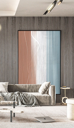 现代抽象橙色艺术肌理玄关落地装饰画