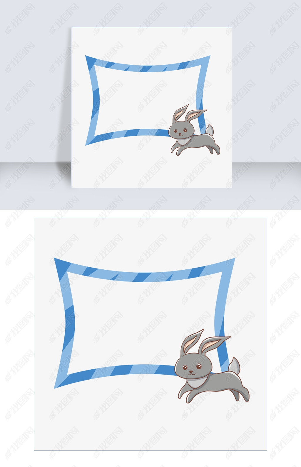 手绘动物兔子边框