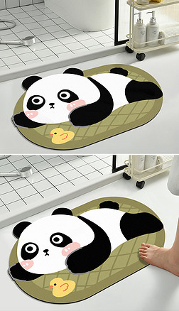 熊猫北欧卡通家居地毯硅藻泥软垫浴室垫脚垫