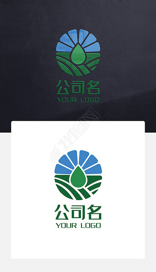 蓝天大地农业茶叶水油产品logo