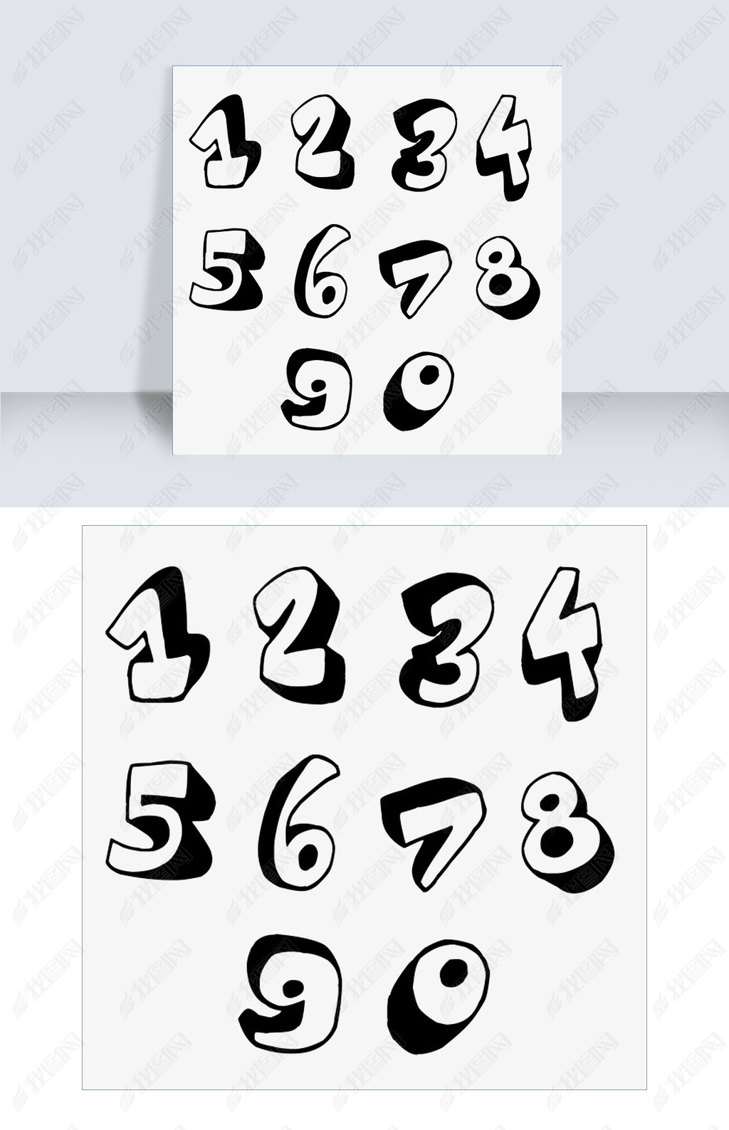 原创千库原创立体艺术可爱数字09版权可商用