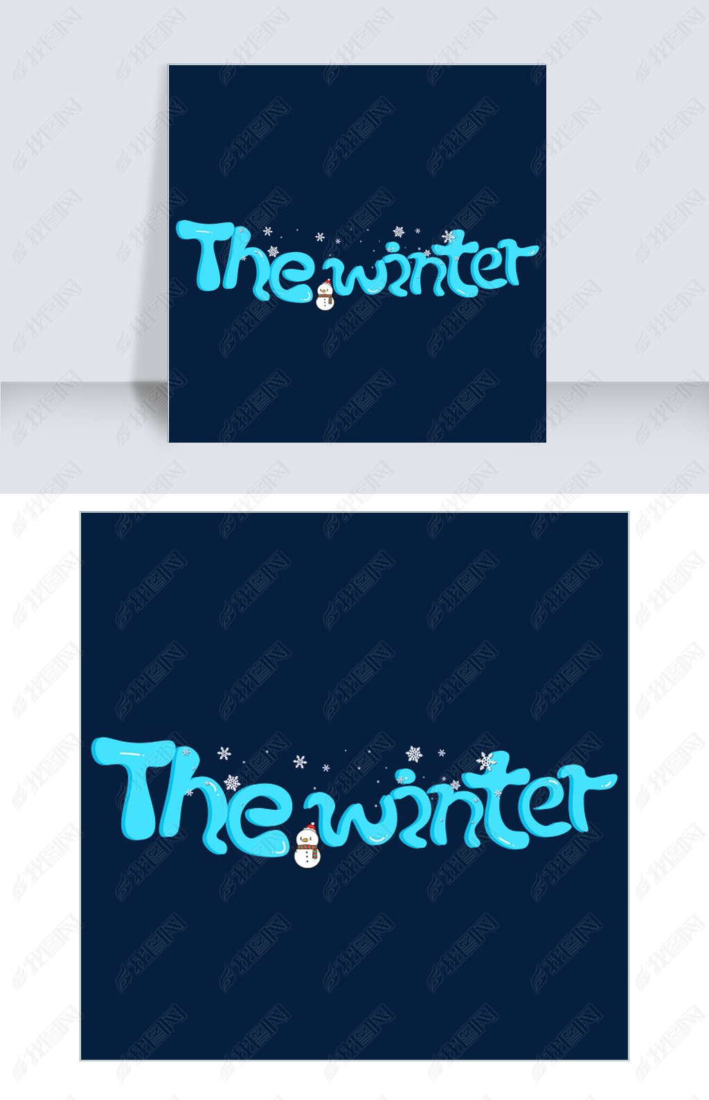 原创thewinter蓝色卡通创意艺术字设计版权可商用