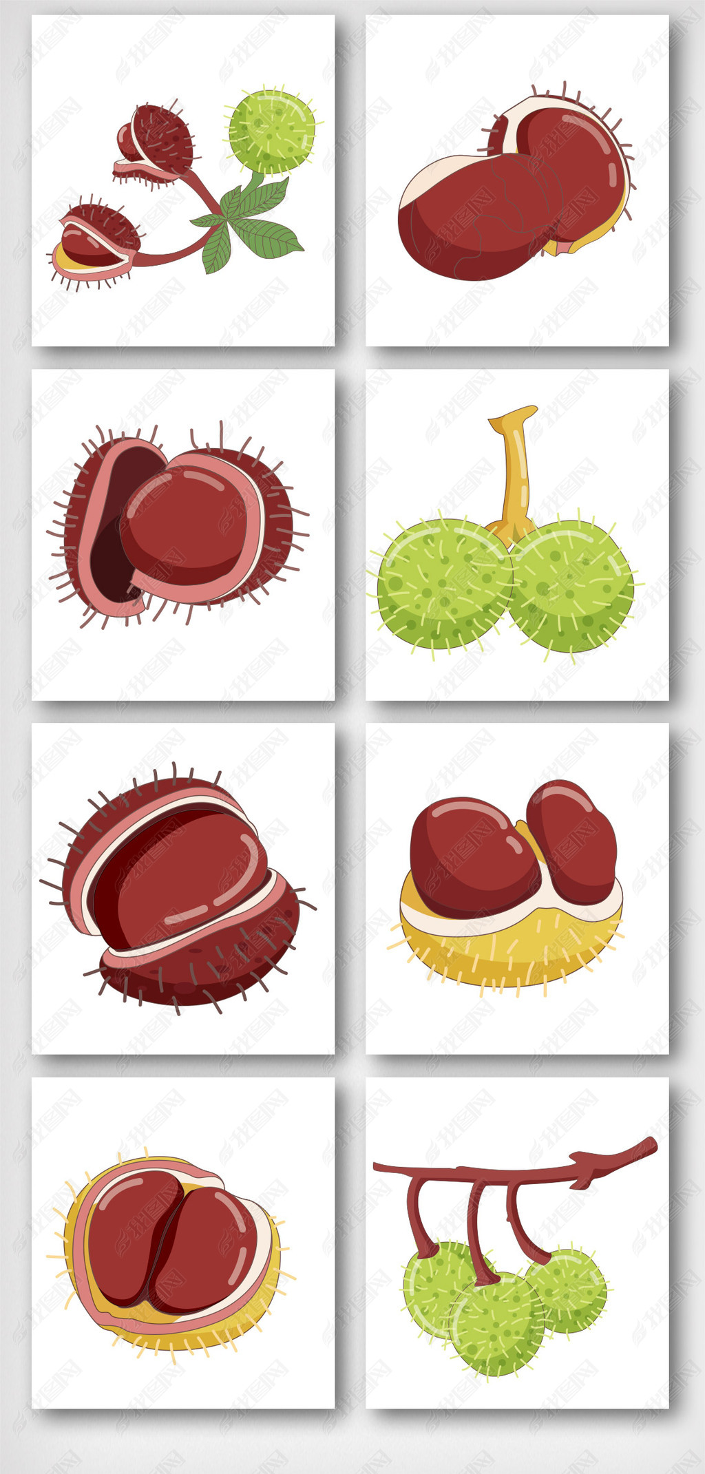 卡通野果图案元素