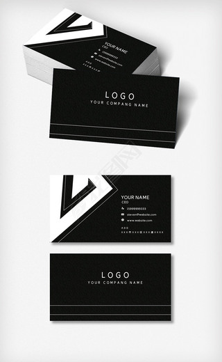 霸气个性名片黑白专题模板