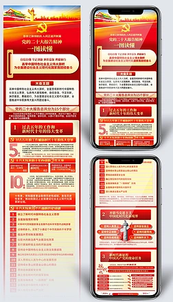 党的二十大手机H5宣传用图新媒体长图