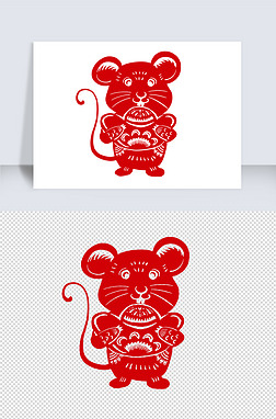 鼠年剪纸剪影