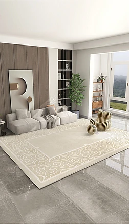 北欧现代轻奢抽象几何床边毯客厅地毯地