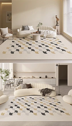 北欧现代轻奢抽象蒲公英床边毯客厅地毯地