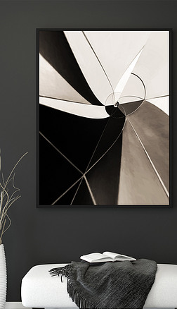 达芬奇主义抽象创意几何时尚黑白装饰画