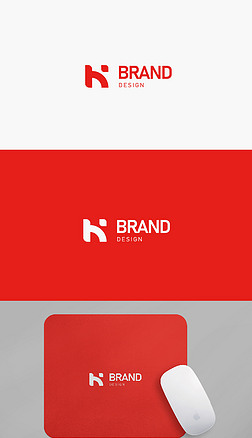 红色H字母K字母logo设计