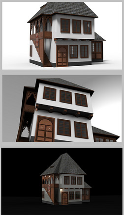 别墅3D建筑模型（附带STP、IGS）